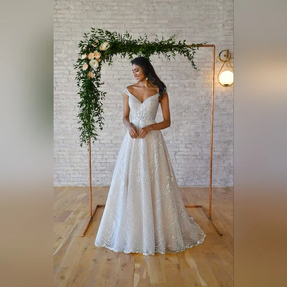 Stella York | Dresses | Nwot Stella York Sz 7336 Ivory Glitter A Line  Wedding Gown | Poshmark
